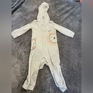 One piece coverall onesie with pants and hoodie for toddler 18 months
